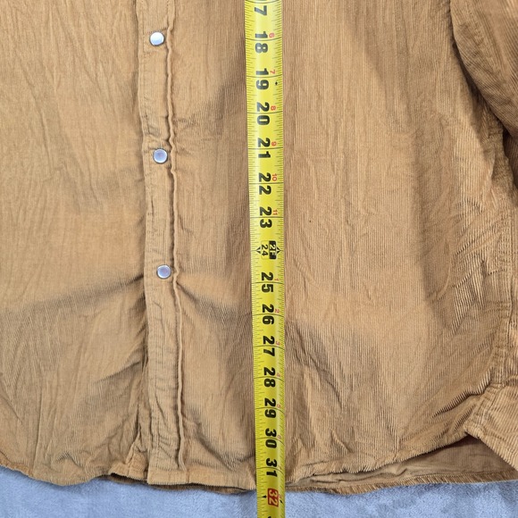 Criquet Shirt Mens XL Yellow Corduory Pearl‎ Snap Button Up Outdoors Western - Picture 5 of 9